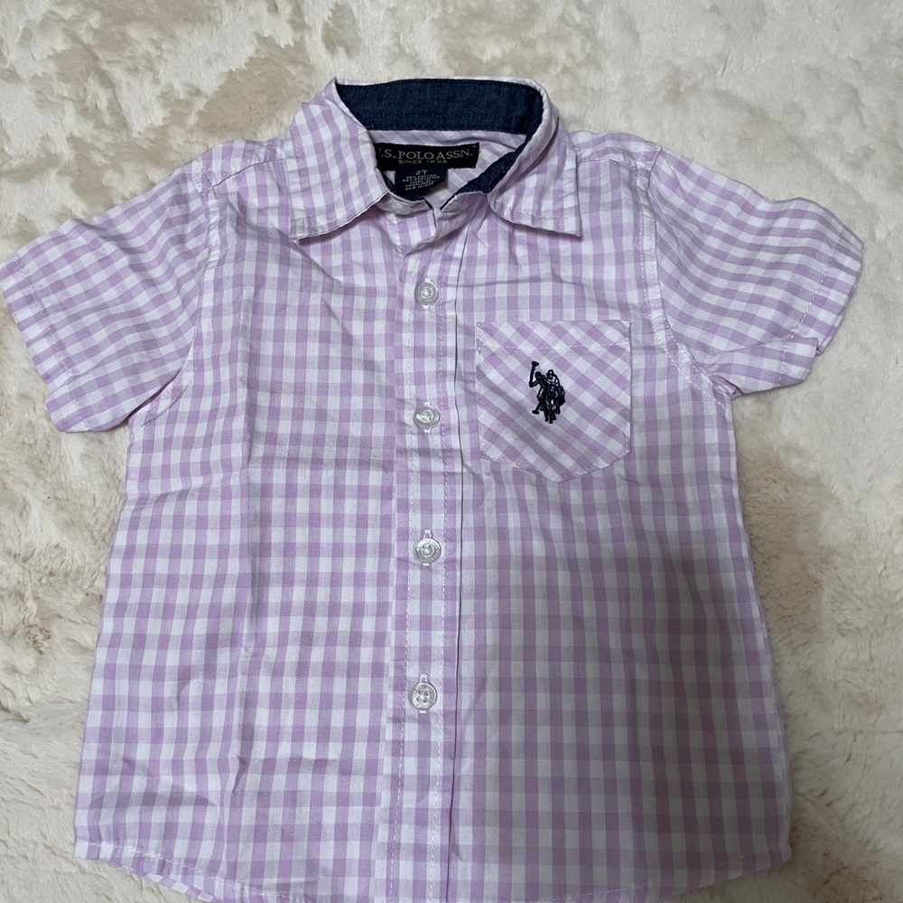 U.S. Polo Assn. Kids Lavender Plaid Button-Down Shirt